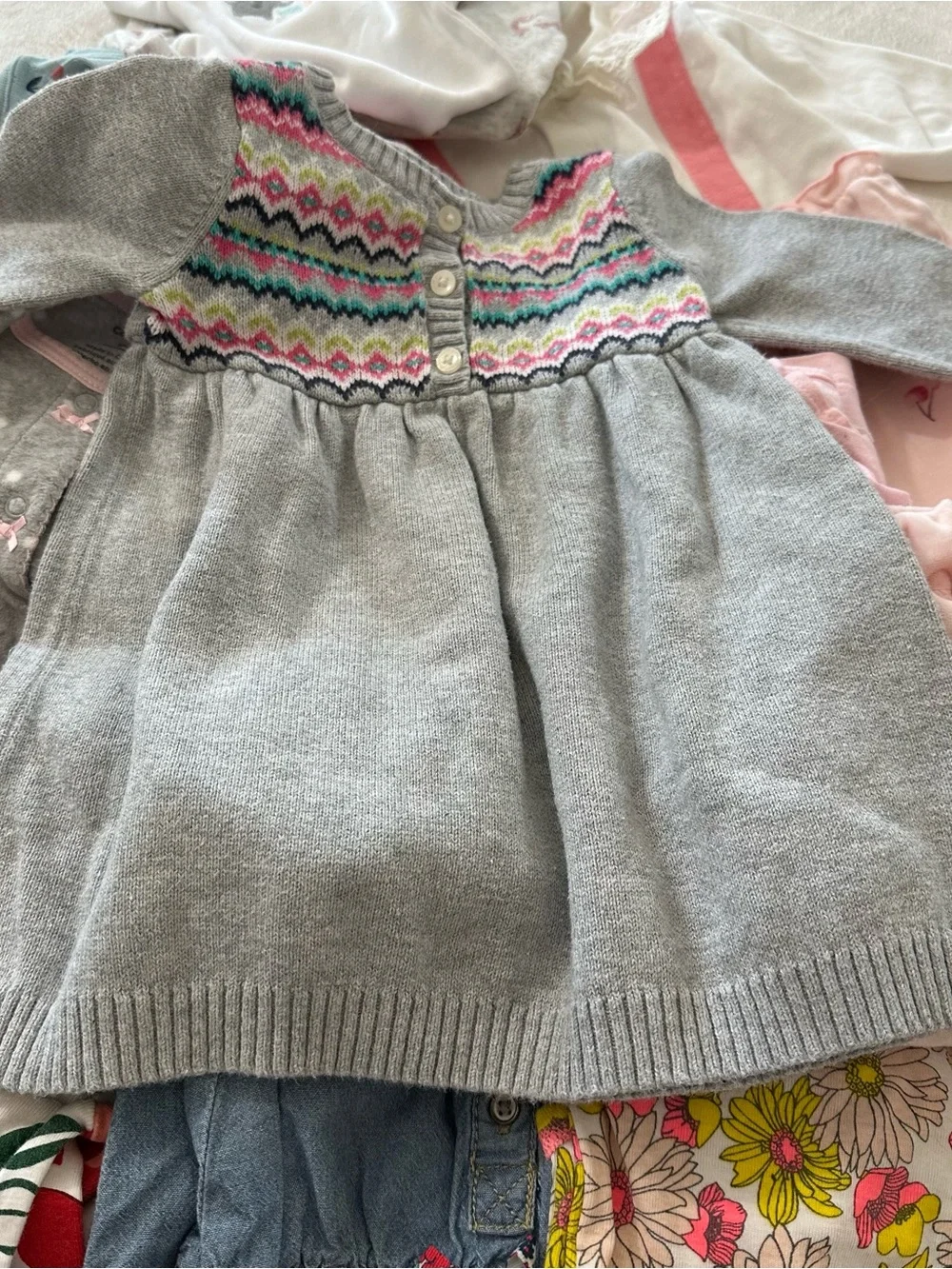 Carter’s Baby Girl 16pc Bundle 0-12M Sleepers Rompers Dresses Sweater